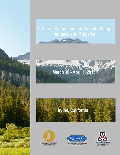 Cover of the proceedings of the 2015 U.S.-Iran Symposium on Climate Change